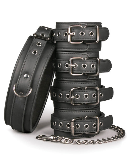 Fetish Set w/Collar, Ankle &amp; Wrist Cuffs