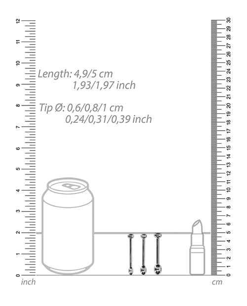 Urethral Sounding Metal Plug Set - 49/50mm