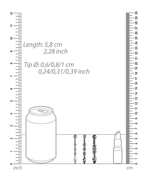 Urethral Sounding Metal Plug Set - 58mm