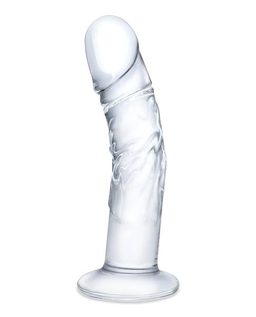 7&quot; Realistic Curved Glass Dildo w/Veins