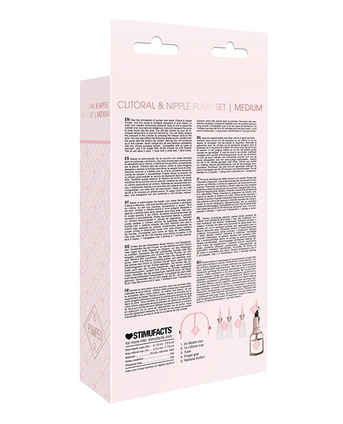 Shots Pumped Clitoral &amp; Nipple Pump Set - Medium Rose Gold