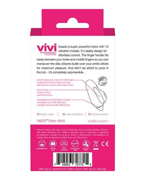 VeDO VIVI Rechargeable Finger Vibe - Foxy Pink