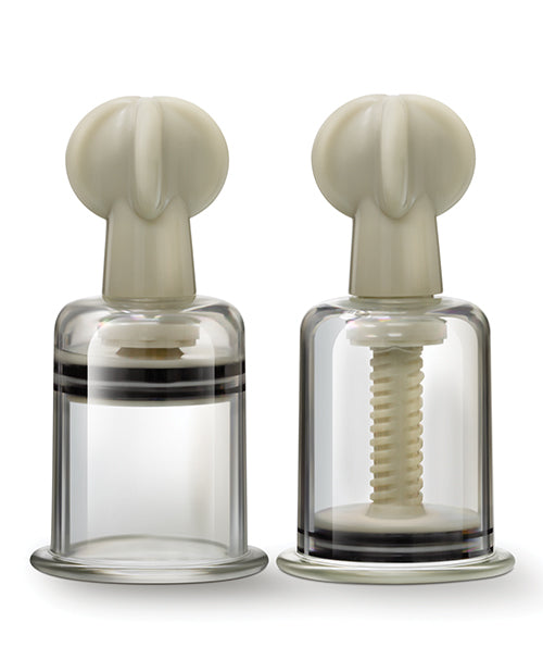 Temptasia Clit &amp; Nipple Large Twist Suckers - Clear Set of 2