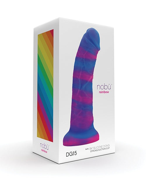 Rainbow 8&quot; Dildo w/Suction Cup