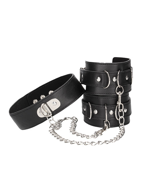 Bonded Leather Collar w/Hand Cuffs