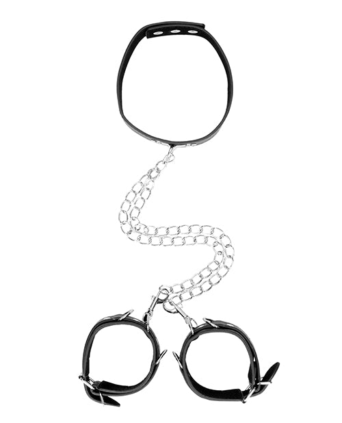 Bonded Leather Collar w/Hand Cuffs