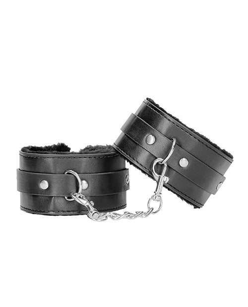 Plush Bonded Leather Ankle Cuffs