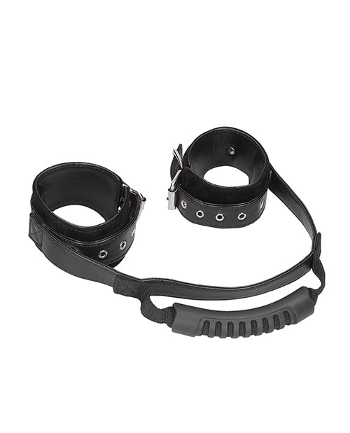 Bonded Leather Hand Cuffs w/Handle