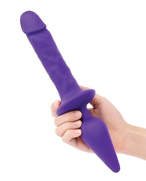 Together Double Pleasure 11&quot;  Double-Ended Dildo &amp; Butt Plug - Purple