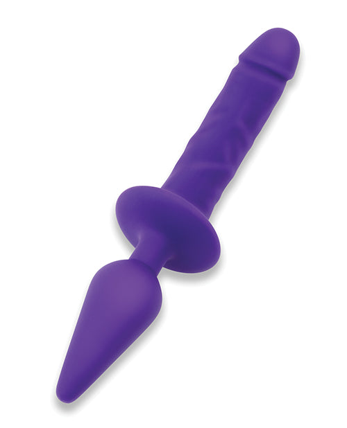 Together Double Pleasure 11&quot;  Double-Ended Dildo &amp; Butt Plug - Purple