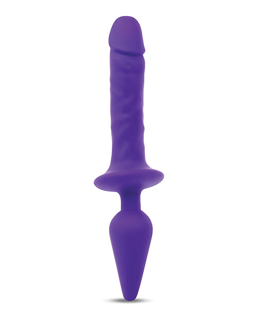 Together Double Pleasure 11&quot;  Double-Ended Dildo &amp; Butt Plug - Purple